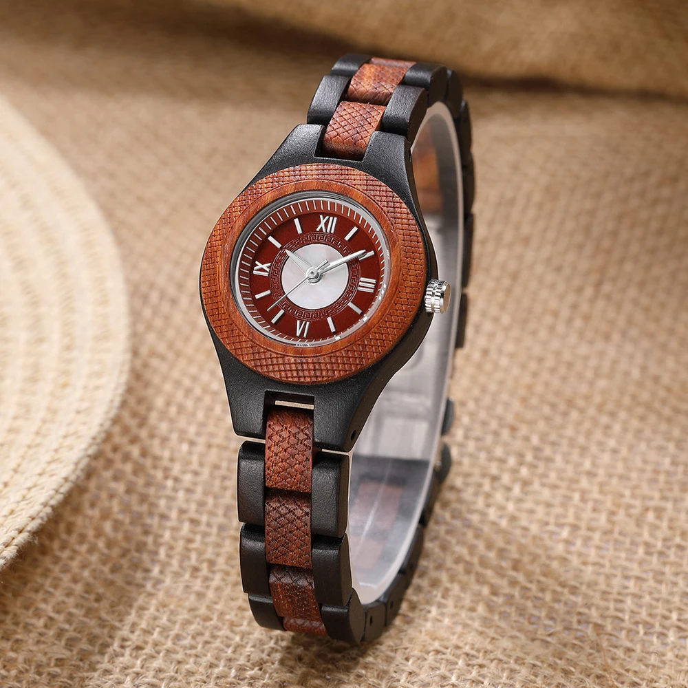 

Walnut Wood Watch Women Luxury Brand Clock Quartz Wristwatch Fashion Ladies Bracelet Wooden Watches Female Relogio Feminino
