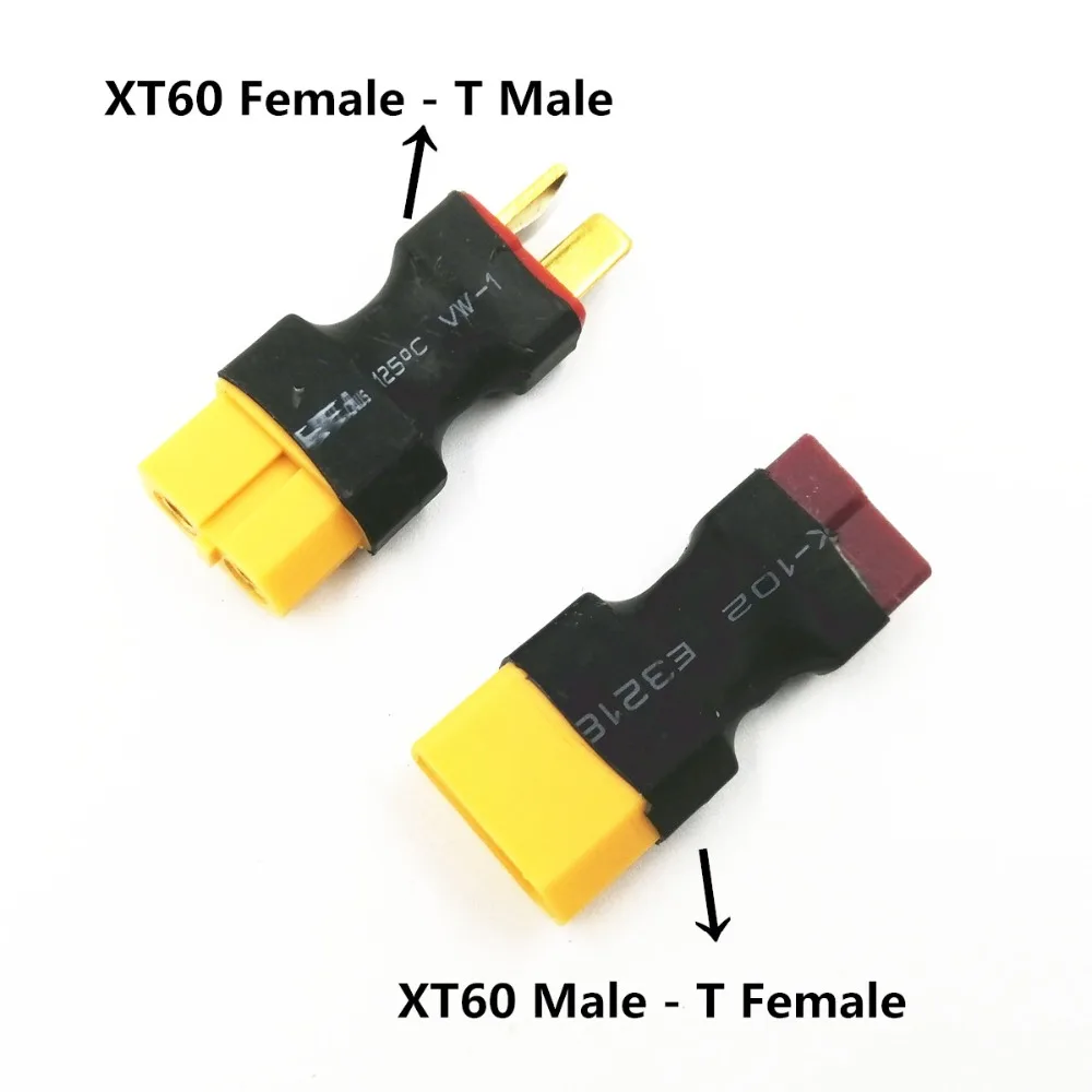 Amass XT60 Female Convert to XT90 Dean T Plug Male Connector Conversion Adapter Wireless Car Helicopter Multicoptor | Игрушки и хобби