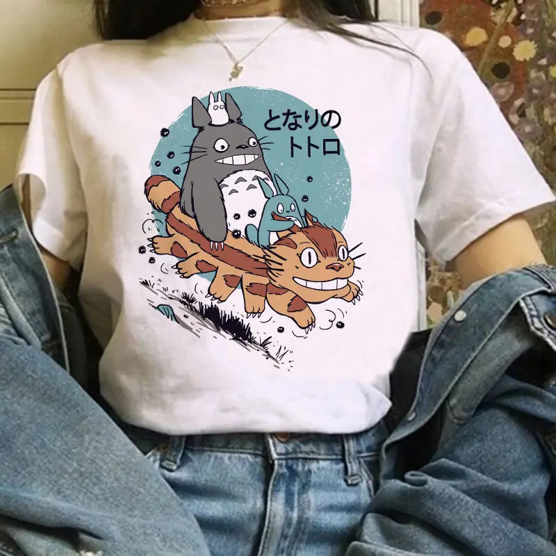 

Chihiro Chihiro Graphics T-shirt Ghibli Printed T-shirt Hayao Miyazaki My Neighbor Totoro Graphics White Tee Harajuku Female