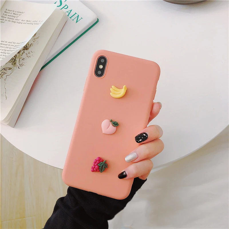 Lovebay 3D карамельный цвет банан персик мягкий чехол для телефона iPhone 11 Pro XS MAX XR X