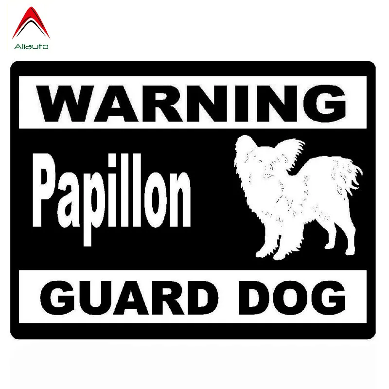 

Aliauto Personality Warning Car Stickers Papillon Guard Dog Vinyl Waterproof Sunscreen Decal Accessories Black/silver,15cm*11cm