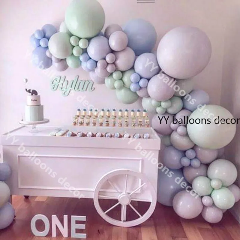 110pcs Maca Blue Gray Mint Balloons Garland Arch Kit Pastel 5/10/12/18inch Birthday Wedding Baby Shower Anniversary Party Decor | Дом и сад