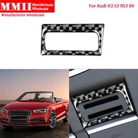 car manual brake button frame strip cover trim interiors carbon fiber sticker car accessories for audi a3 s3 rs3 8v 2013 2019