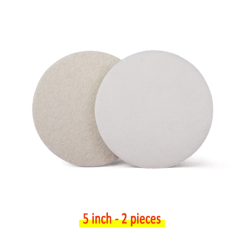 5 inch-2 pieces Z-LION 1/2/3/4/5/6/7 дюймов полировальная подушечка из шерсти автомобиля полировка диска 5 мм Толщина влажные для автомобиля металла Стекло для чистки и полировки для восковой депиляции - Цвет: 5 inch-2 pieces