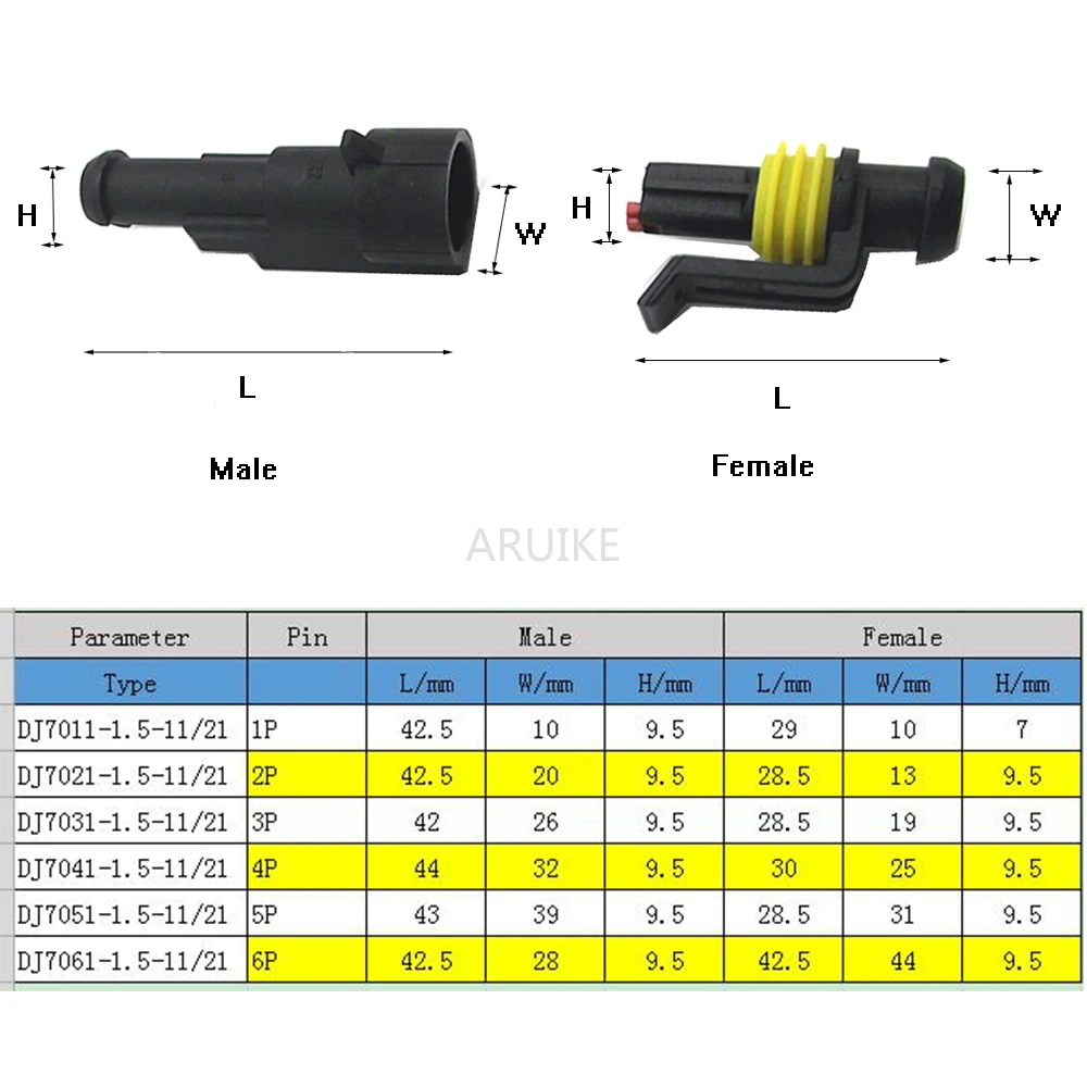 10 комплектов 5 контактный Водонепроницаемый Электрический быстроразъемный