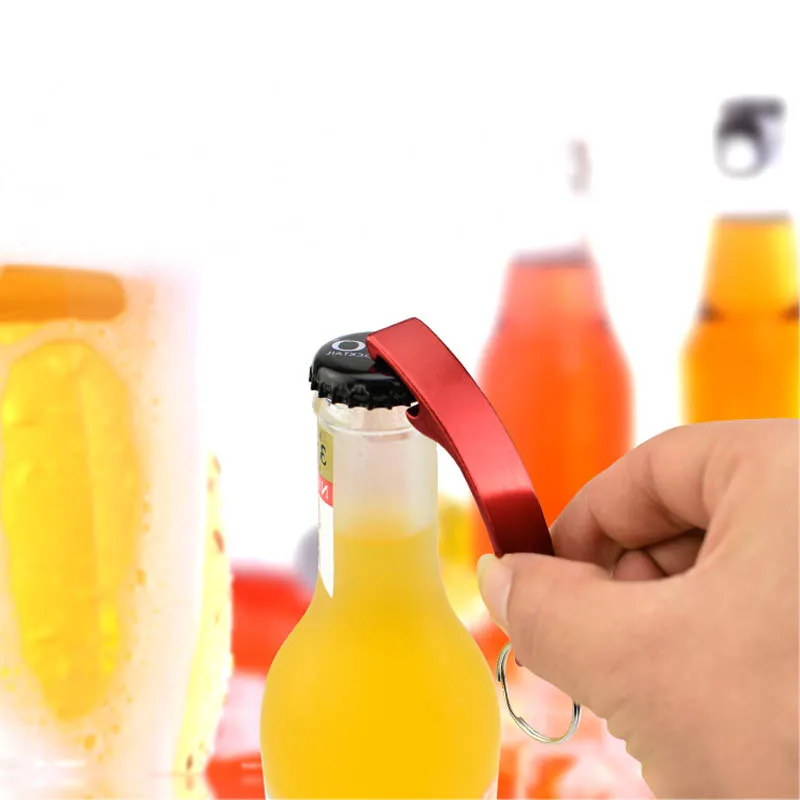 200pcs customize products Free print logo curve Metal aluminum Bottle Opener Key Ring Chain Beer Bar Tool Claw Gift laser LOGO | Канцтовары