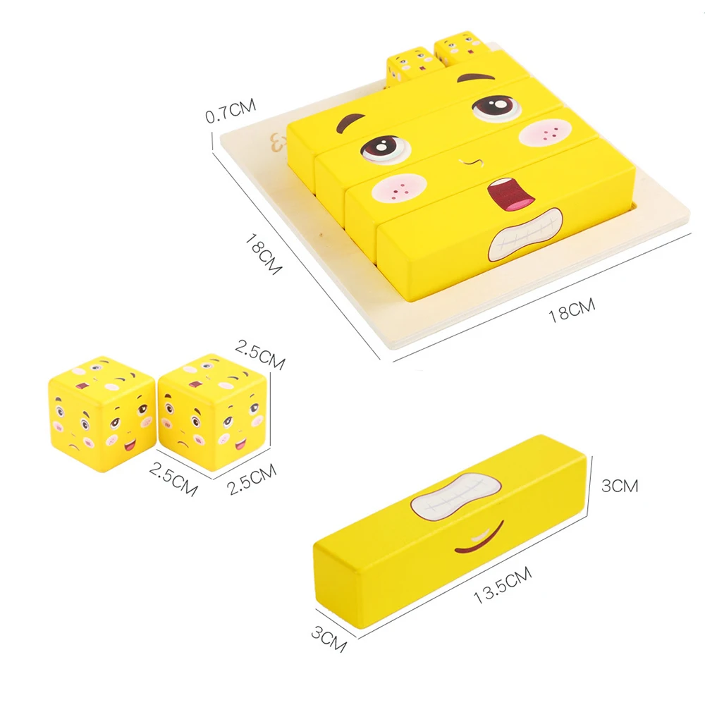 

New Expression Puzzles Building Block Face Changing Logical Thinking Training Wooden Children's Early Education Party Game Toy