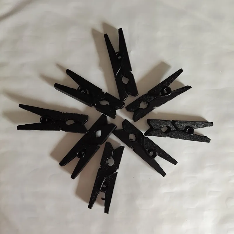 50 шт. Черный Деревянные прищепки зажимы офис декоративные аксессуары для
