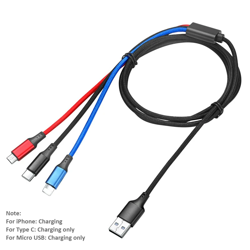 NOHON 3 в 1 USB кабель для iPhone XS Max XR Lightning Кабель для мобильного телефона Micro usb type C зарядный кабель для Xiaomi зарядное устройство Шнур