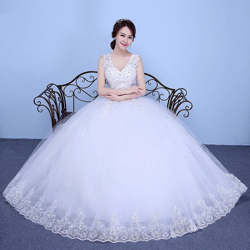 Кружевное свадебное платье с V образным вырезом на заказ|vestido de noiva|de noivabridal gown |