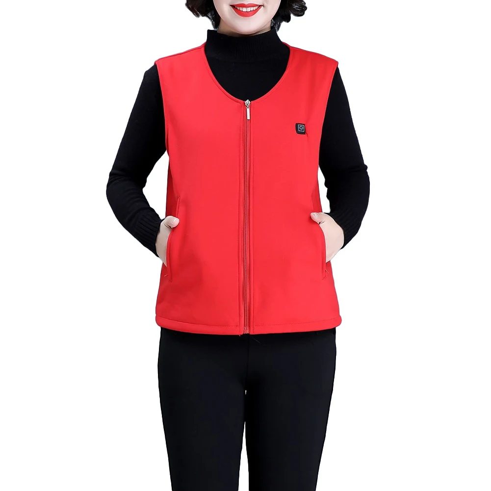 Мужская и женская зимняя теплая жилетка с электрическим подогревом застежка