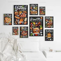 retro kitchen posters and prints abstract fast food wall art vintage canvas painting hd pictures for restaurant shop home decor