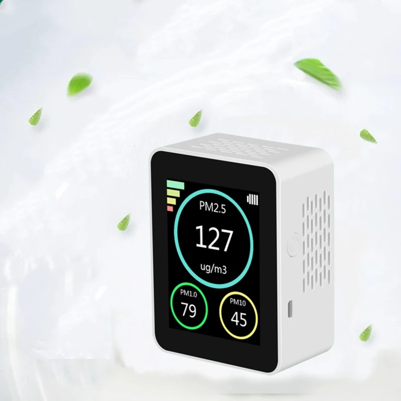 

Gas Analyzer PM2.5 PM1.0 PM10 Haze Particle Detectors Air Quality Monitor Detector TFT Color Screen Home Office C7AC