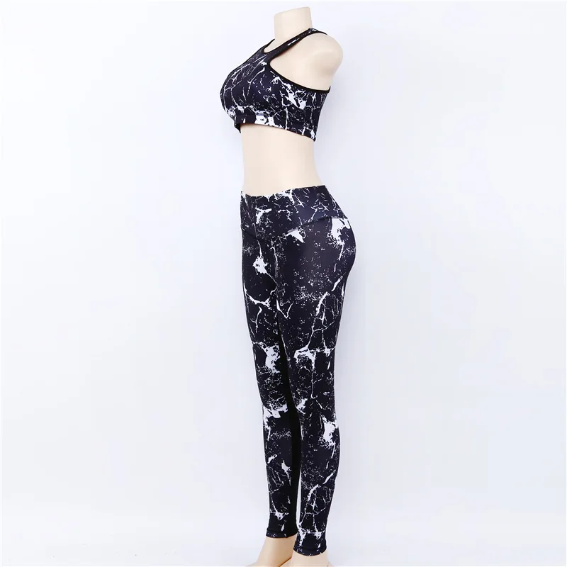 

New Women's Fashion Ink Printing Fitness Suit Yoga Sports Suit
