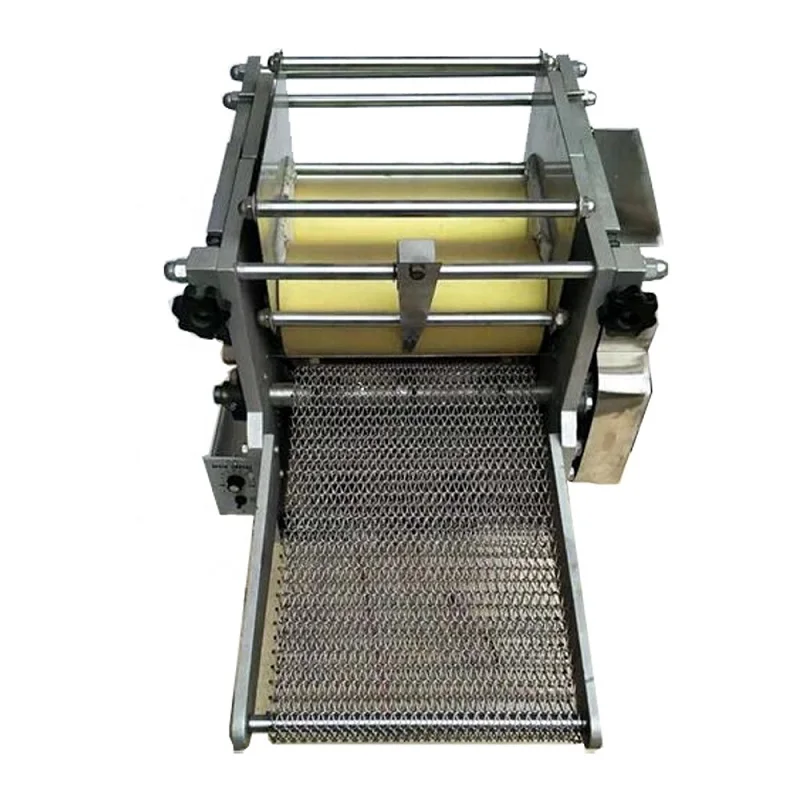 

Automatic Wheat Flour Tortilla Dumpling Wrapper Making Machine Commercial Electric Corn Tortilla Roller Pancake Machine