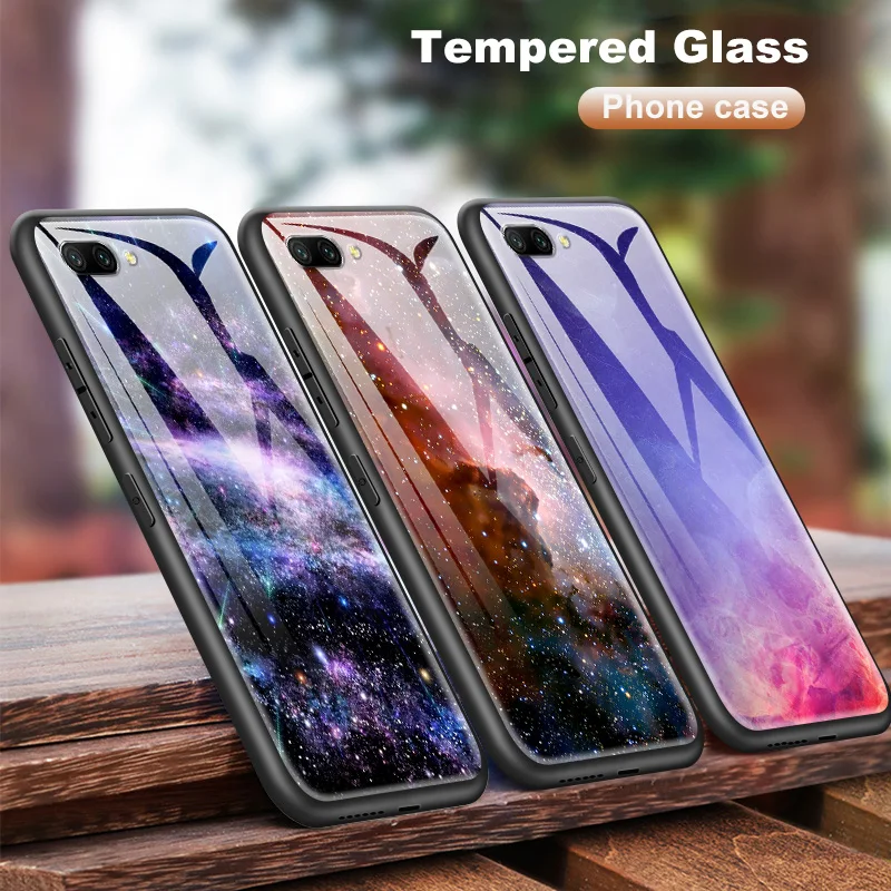 Чехол из закаленного стекла для huawei Enjoy 9s Honor 7A Pro 7C 7X 8A 8X9 10 Lite Magic 2 Play mate 20 Pro Nova2 3 4 Design Sky shell