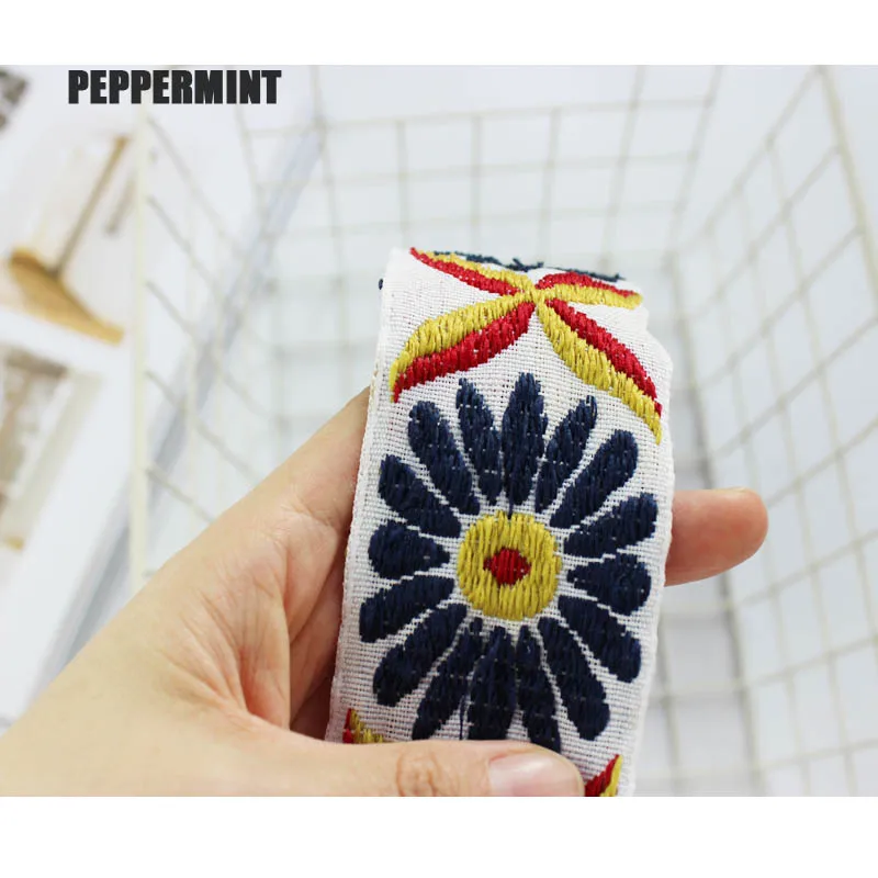 1 ярд 5 см винтажная искусственная Цветочная вышивка кружевная отделка в стиле