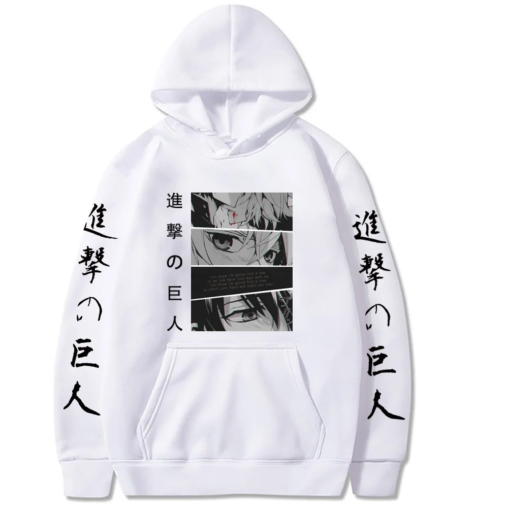 

2021 Sweatshirt Hoodie Japan Anime Attack on Titan Men Streetwear Harajuku Pullover Hoodie Cotton Fleece Winter Autumn Hoodies