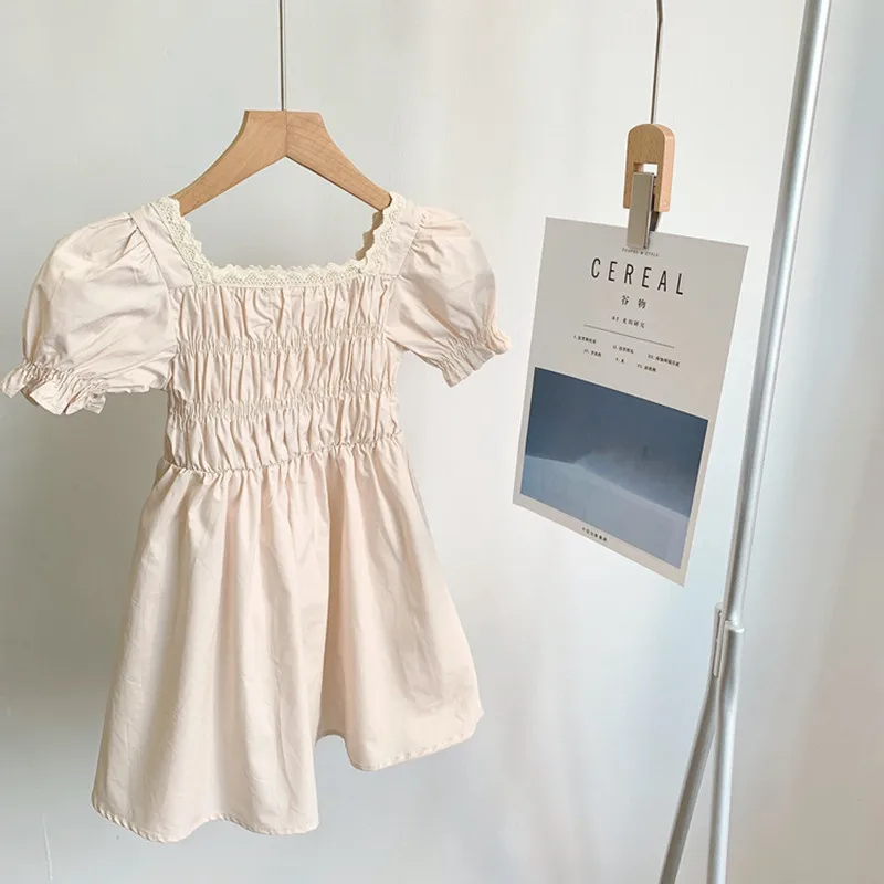 

Mom and Daughter Dress Summer Holiday Family Matching Outfits Hollow Out Hubble-Bubble Sleeve Dress Mommy And Me Clothes