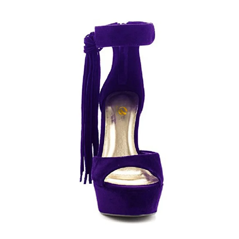 Женские босоножки с бахромой и открытым носком на квадратном каблуке размеры 4