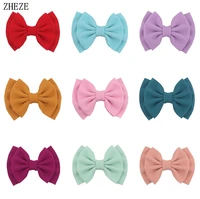 10pcslot solid colors barrette 6 double layer bows hairpins for kids wholesale diy girls hair clips accessories