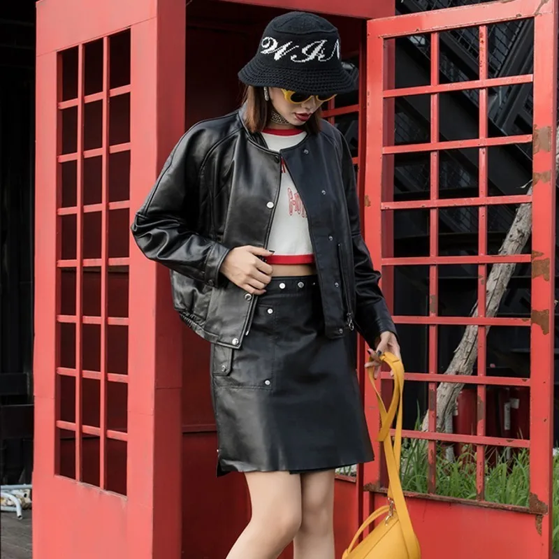 Уличная одежда из овечьей кожи женские короткие куртки с длинным рукавом