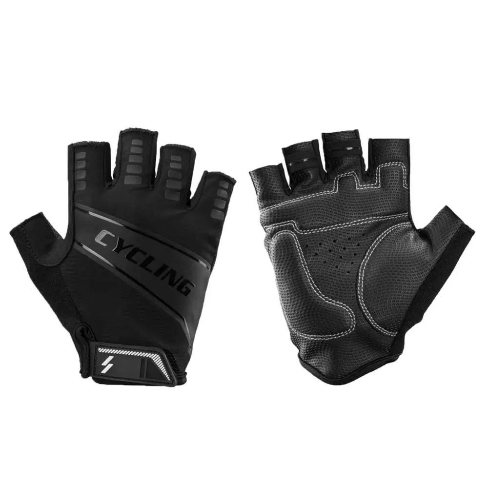

Hot Sale 1 Pair Outdoor Bicycle Cycling Anti-slip Breathable Unisex Half Finger Gloves Anti-shock Anti-sweat Sports Gloves