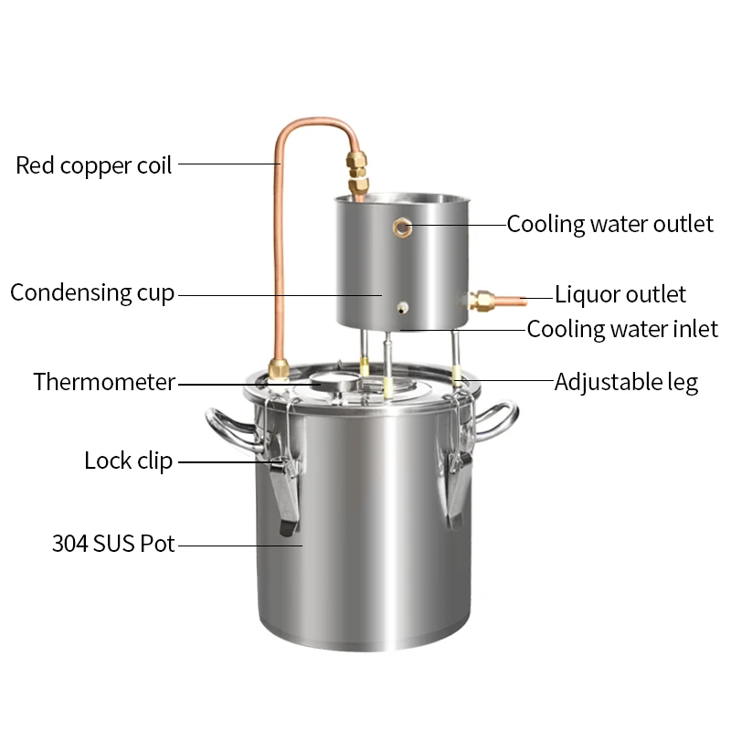 12L/20L/33L/50L домашний алкогольный самогон из красной меди, дистиллятор для водки, вечерние Дистилляторы