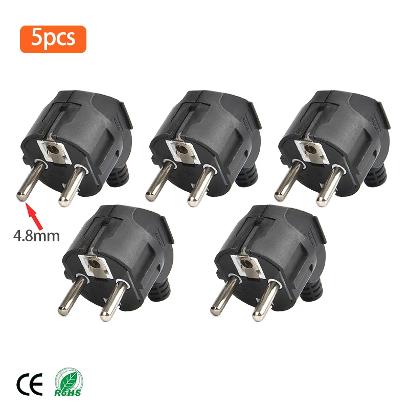 Black - 5 piece Rdxone 16А ЕС 4,8 мм AC электрическое питание перезаряжаемый штекер для провода Набор розеток адаптер удлинитель Разъем - Цвет: Black - 5 piece