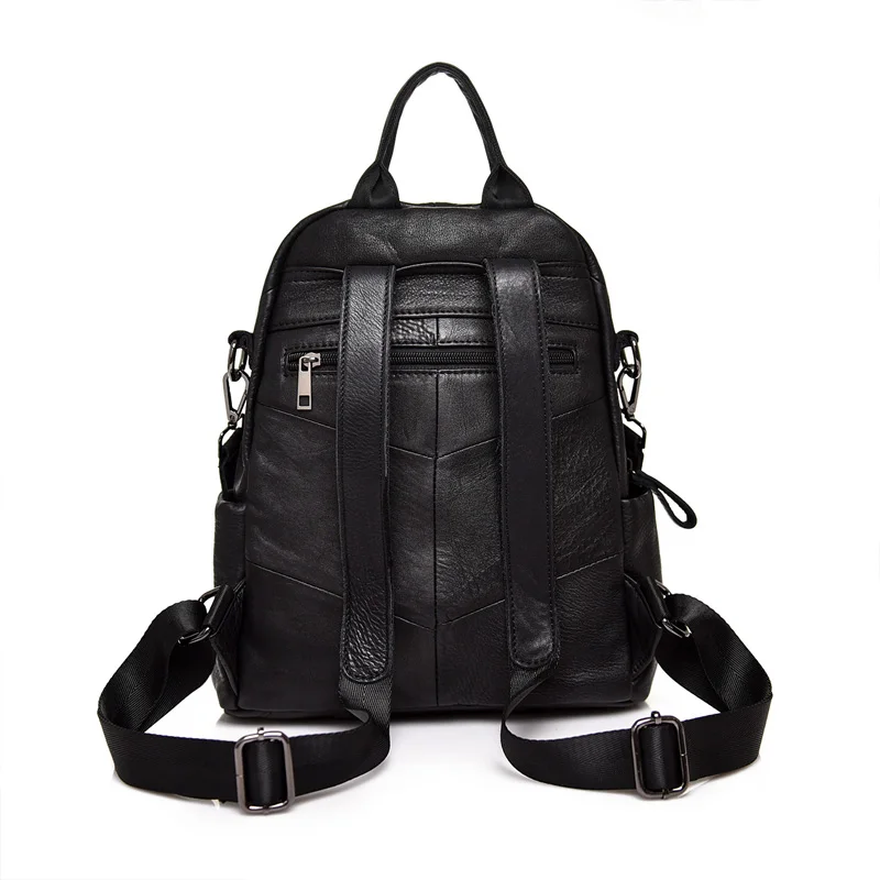 luxury genuine leather backpack women casual cow leather backpacks for travel gray ladies shoulder bag