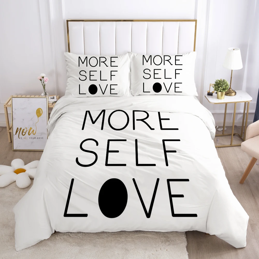 

3D Letter Bedding Set Double Single Duvet Cover Set 2-3PCS Comforter Case Pillowcases Nordic Bedclothes Customize size/design