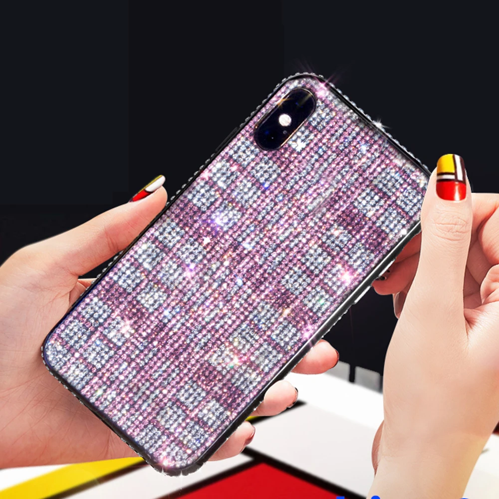 YUETUO роскошный ТПУ блестки Алмазный телефон etui чехол для iphone 6 6s 7 8 plus x 10 xs xr s r max 7plus