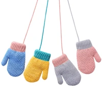 candy color baby gloves soft thick warm newborn gloves for baby girls boys winter cotton kids children mittens 2 4y