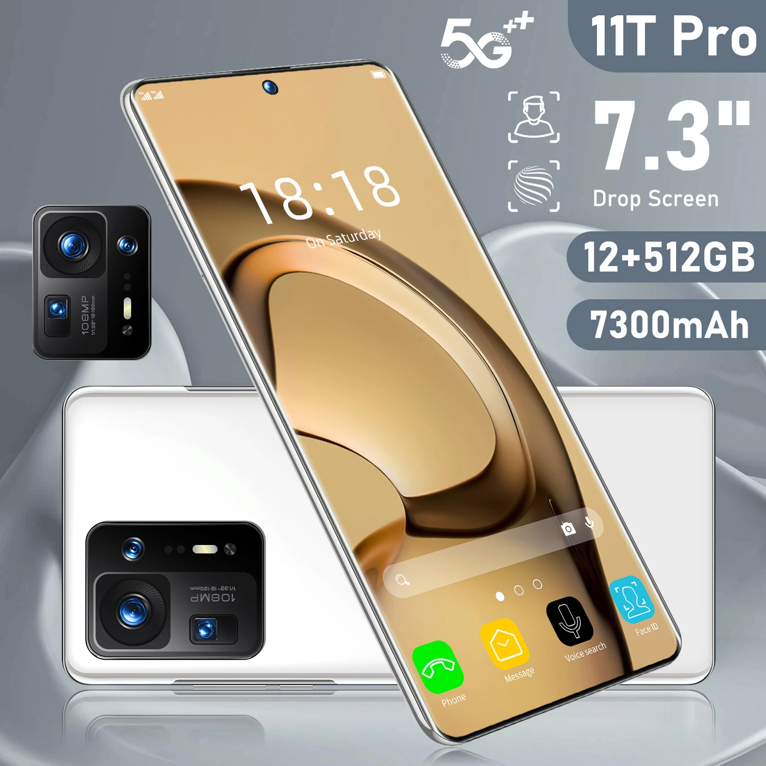 

Global Version 11T Pro 12gb+512gb 4G LTE 5G Android OS 12 System 7.3 HD + Full Screen 2400*3200 100% Original