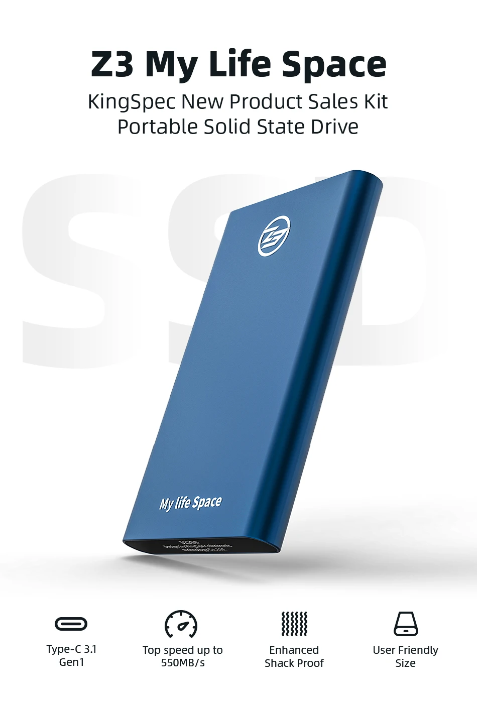 KingSpec внешний SSD жесткий диск 1 ТБ 120GB 240GB 500GB Портативный SSD Внешний жесткий диск для ноутбука ПК телефона ssd usb 3,0 3,1