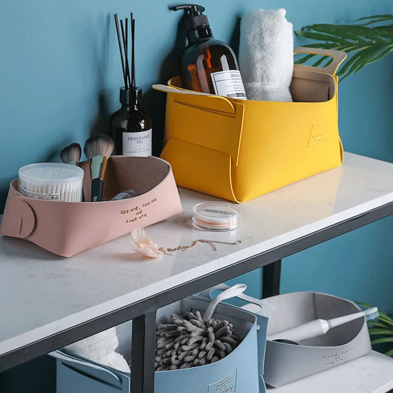 Новейшая кожаная настольная подставка для ювелирных изделий Детская косметика