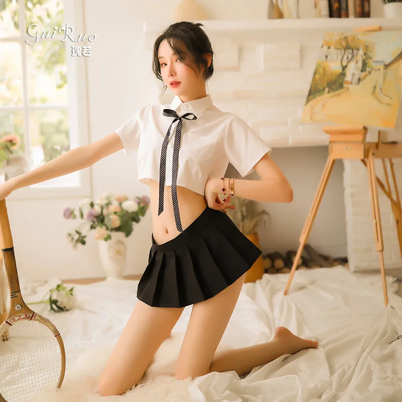 

High end new sexy underwear lovely pure student role play sexy miniskirt uniform temptation suit 389