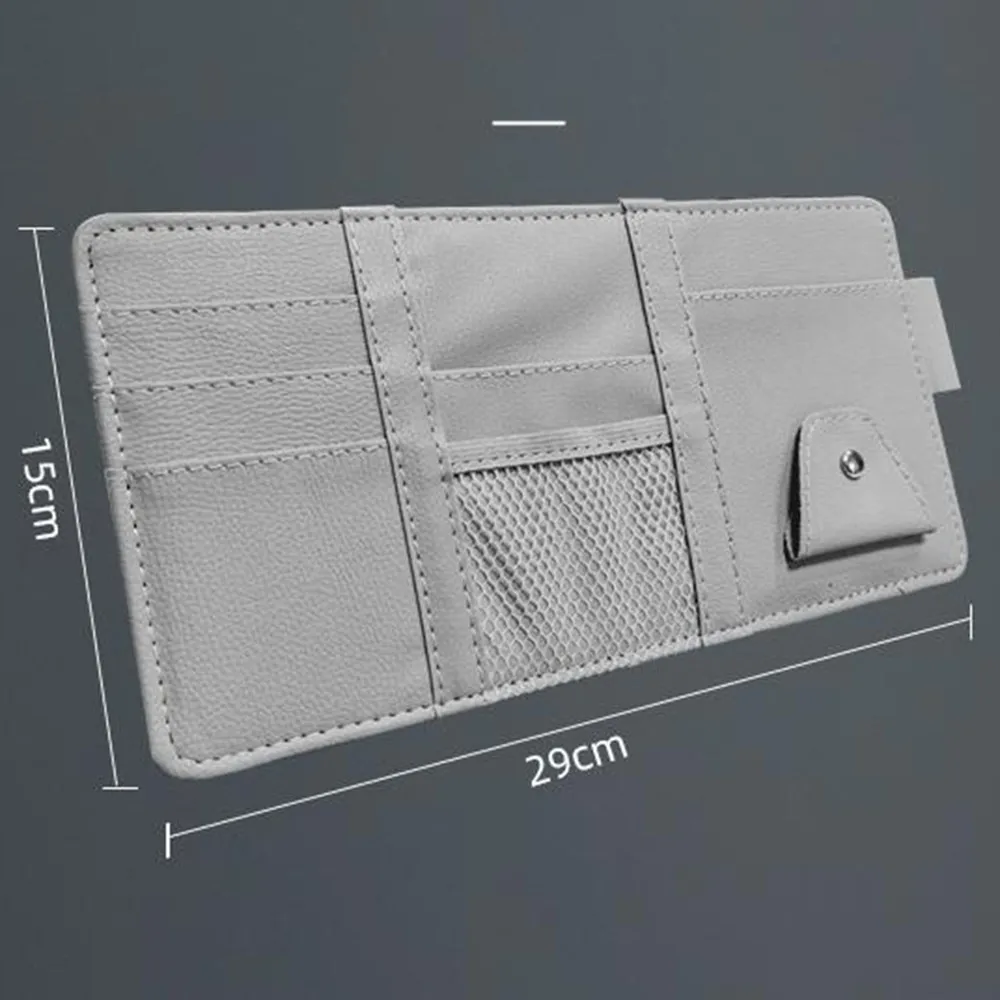 

PU Car Sun Visor Pocket Organizer Pouch Bag Card Pen Glasses Storage Holder Space Saving Car Organiser For Sun Visor