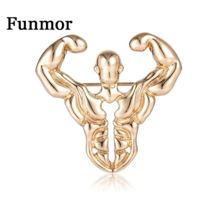 Мужская и Женская Брошь Funmor мышечная брошь из сплава для фитнеса аксессуар