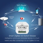Модуль переключателя Tuya ZigBee 3,0, умный выключатель света, релейный модуль, двухклавишный модуль Zigbee + rf, дистанционное управление, работа с Alexa Google Home