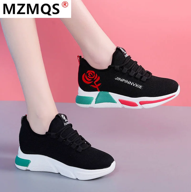 

2021 New Women Platform Sneakers Women Fashion Spring Women Casual Shoes Lace-up Breathable Mesh Shoes Woman Designer Sneakers