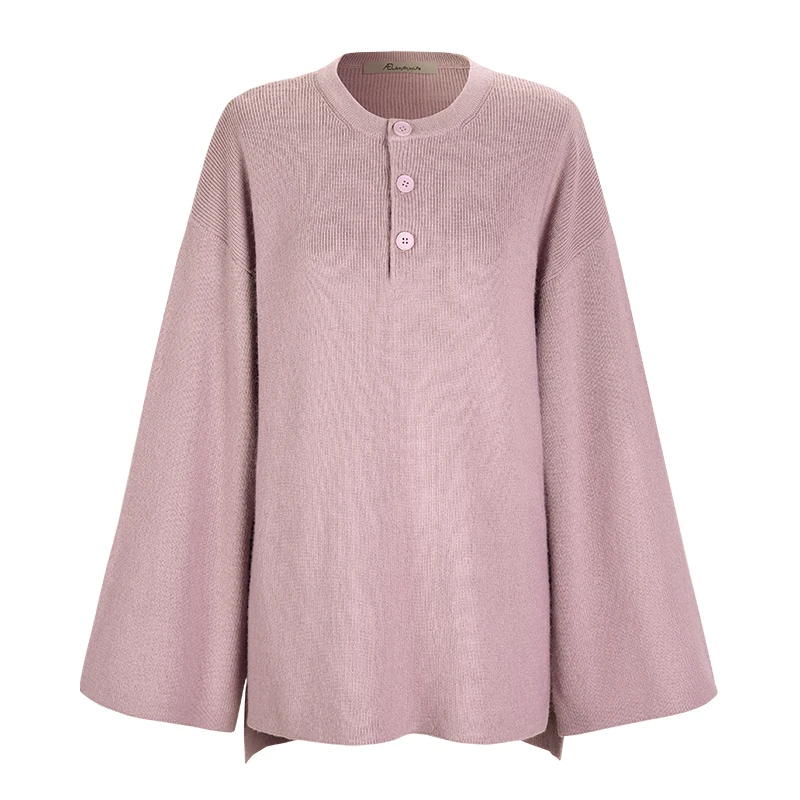 

AEL Wool Blend Pullover Loose Casual Knitted Sweater Side Split Women's Top Lace Up Trousers Knitted Loose Pants Spring 2020