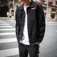 2022 wholesale teenagers mens japanese workwear jacket korean camoflage loose youth black denim jacket mens casual top clothes