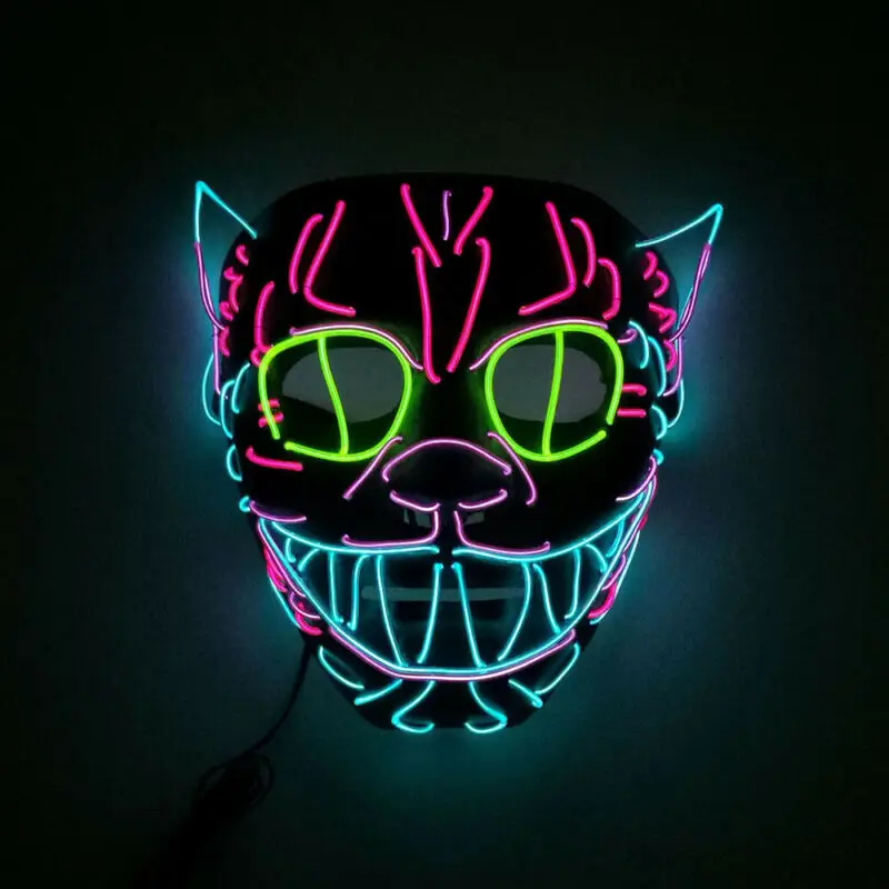 Светодиодная световая маска страшное улыбающееся лицо Rave очистка фестиваль