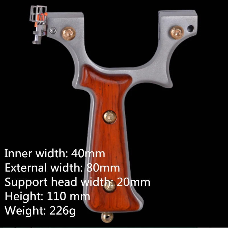 

New stainless steel left hand bow slingshot catapult outdoor hunting mahogany handle flat rubber band shooting slingshot 2020