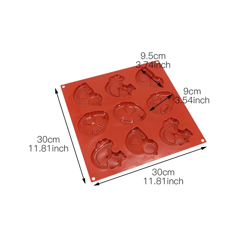 9 отверстий Рождественская Пасхальная форма печенья для шоколадного десерта DIY