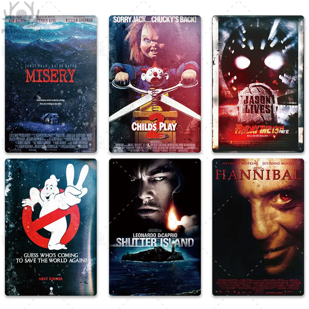 Horror Movie Metal Poster Plaque Vintage Thriller Tin Sign Wall Decor for Bar Pub Club Man Cave 30X20 CM | Дом и сад