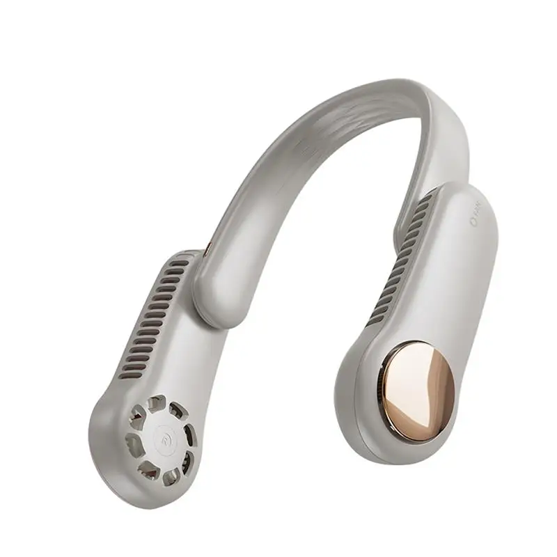 Портативный шейный вентилятор вращающийся на 350 градусов беслопастной с 3