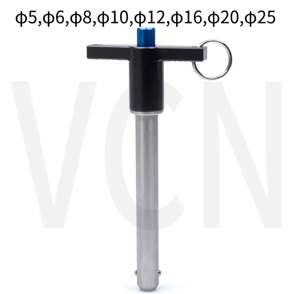 

VCN117 Шариковые стопорные штифты, быстроразъемные штифты, Т-образная ручка, диаметр штифта 5/6/10/12, длина 15/20/25/30/35/40/50/60/75/80 мм
