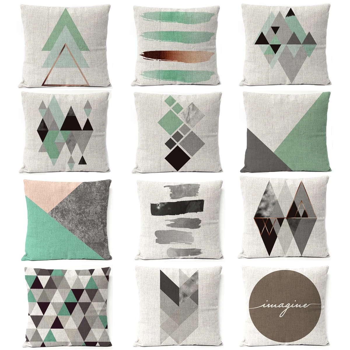 Нордическая домашняя декоративная наволочка для дивана Мраморная полоса серый